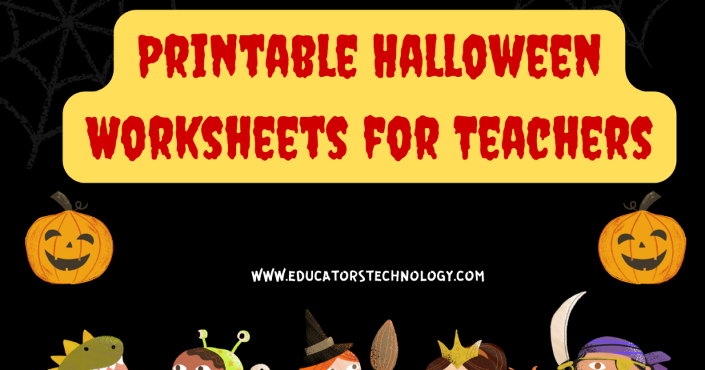 Free Halloween Printable Worksheets for Teachers